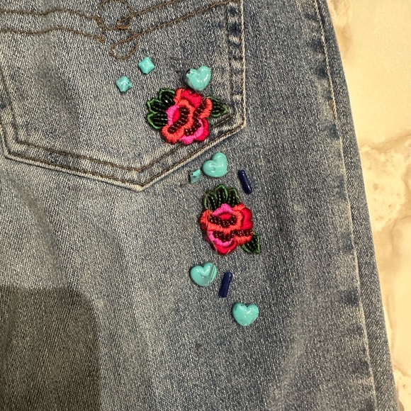 Beautiful beaded vintage Blumarine Luxury bootcut jeans.  Size 42 - Picture 6 of 14